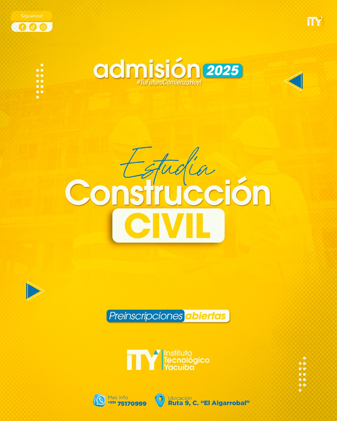 ¡Estudia la nueva carrera de Construcción Civil y trabaja en proyectos que transforman ciudades!