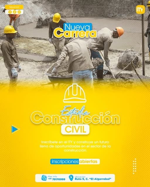 Estudia 𝗖𝗼𝗻𝘀𝘁𝗿𝘂𝗰𝗰𝗶ó𝗻 𝗖𝗶𝘃𝗶𝗹 𝗲𝗻 𝗲𝗹 𝗜𝗧𝗬 y conviértete en un profesional que transforma ideas en grandes proyectos
